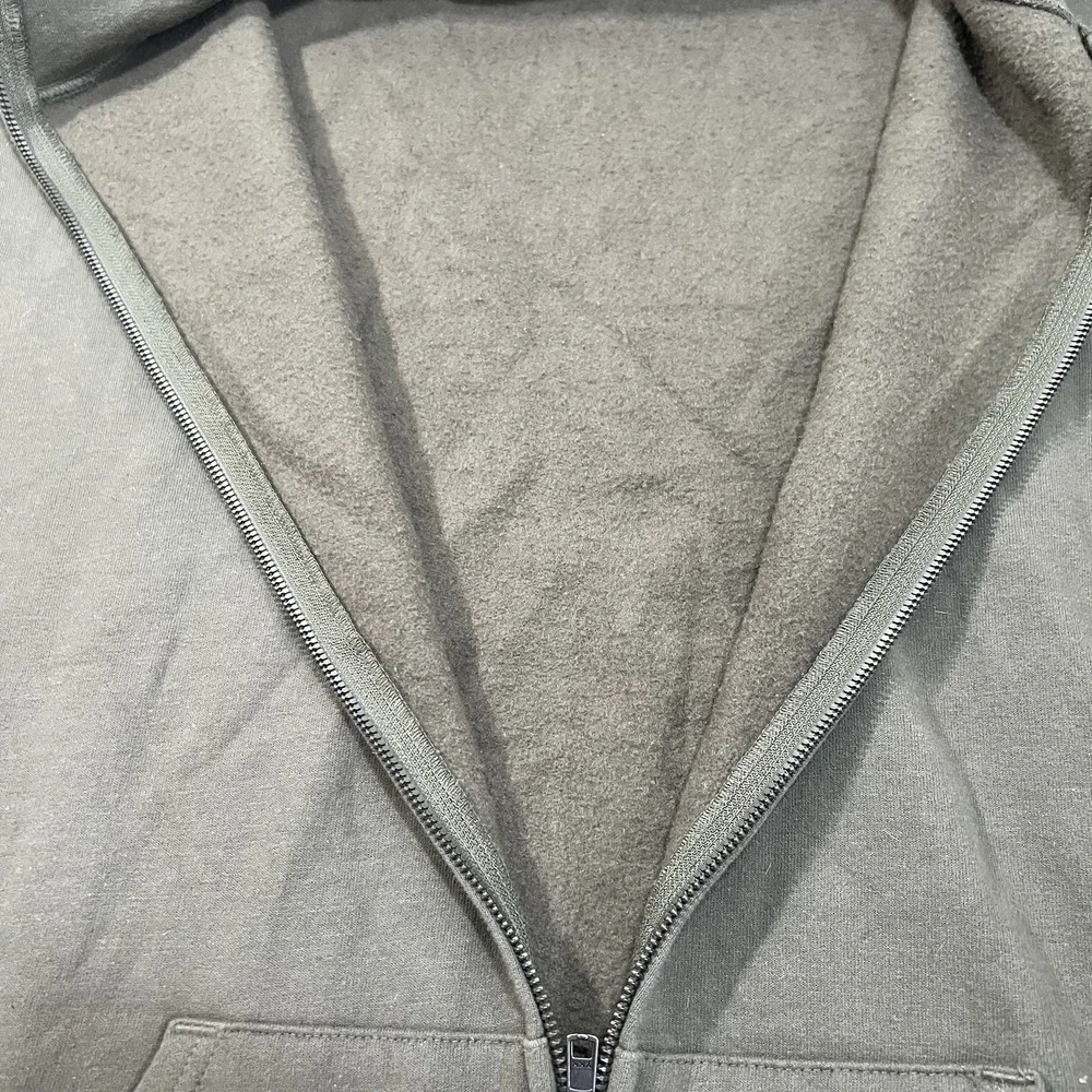 Y2K Oakley Sweatshirt XL Olive Drab Yellow Full Zip Fleece Jacket Mock‎ Neck EUC
